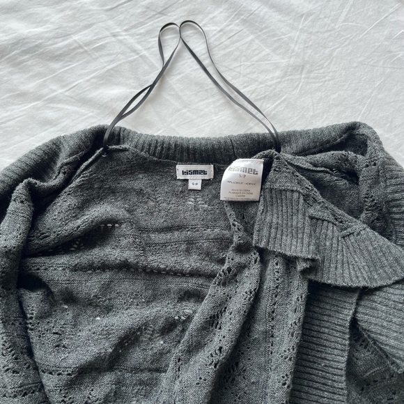 Kismet Charcoal Open-knit, Open-Front Cardigan, size small - Picture 5 of 11